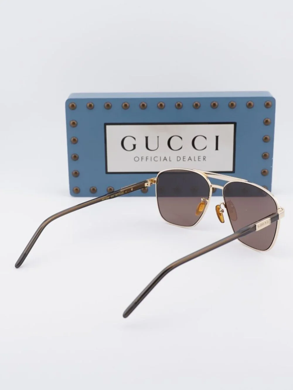 Gucci GG1164S 002 Aviator Sunglasses - Gold/ Brown